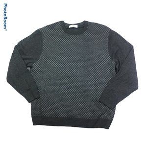 Turnbury Merino wool Sweater XLT Gray waffle ribbe